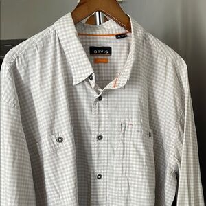 Orvis Men's Gray Checkered Shirt